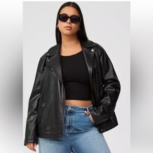 Torrid Asymmetrical Relaxed Fit faux leather Moto jacket Size 0/12